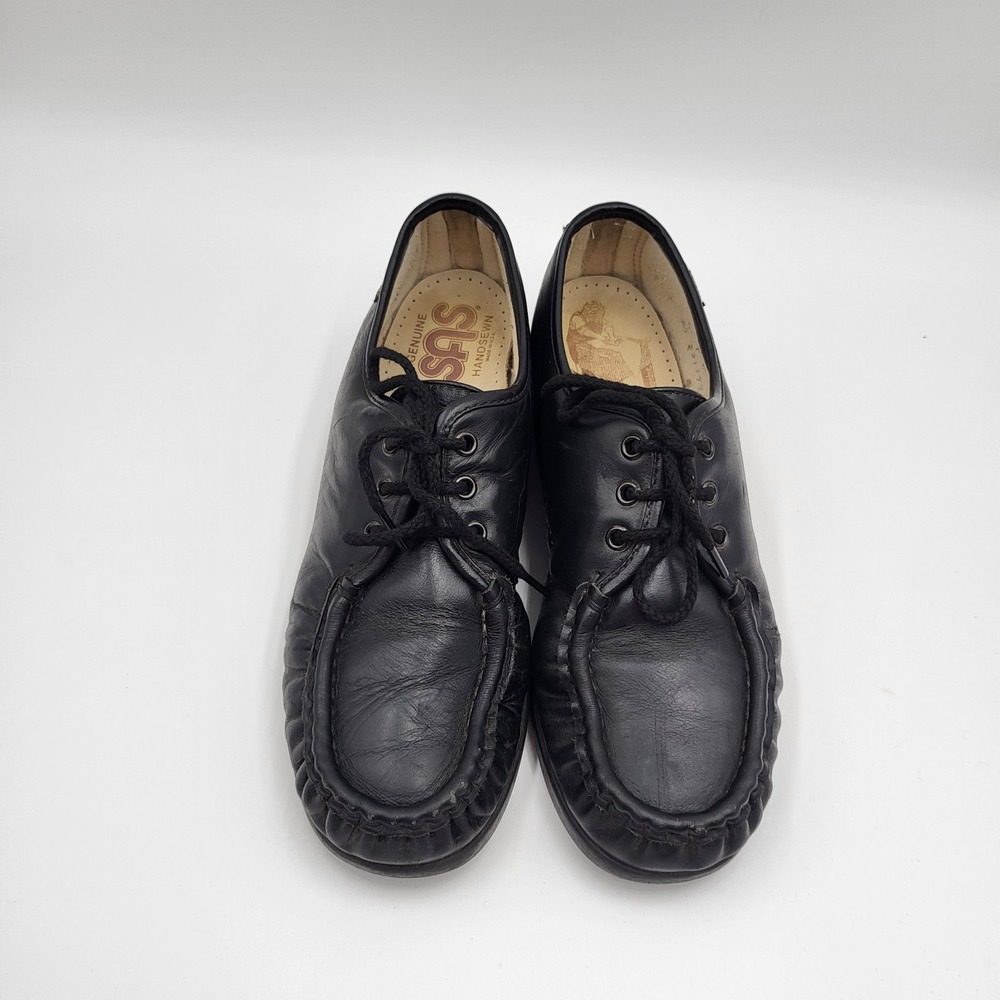 SAS Siesta Black Comfort Lace Up Oxford Moc Sneaker Shoes Women's M7